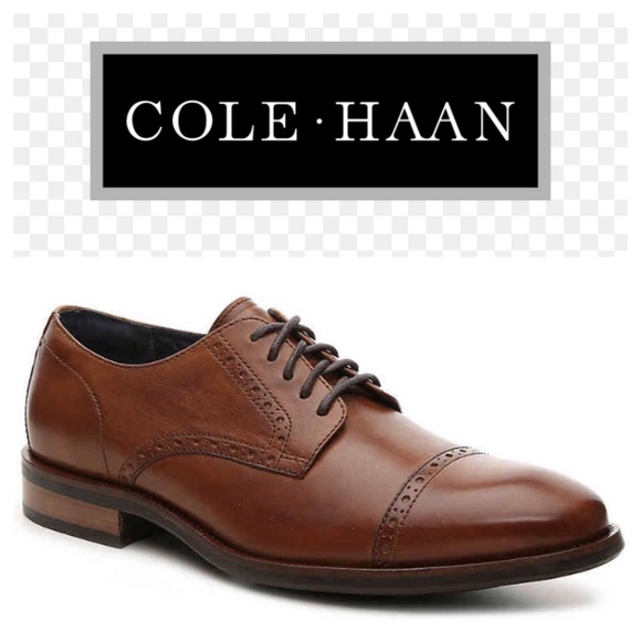 cole haan watson tan cap toe oxfords